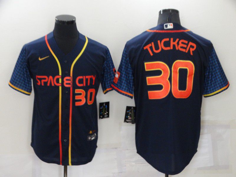 Men Houston Astros #30 Tucker Blue City Edition Game Nike 2022 MLB Jerseys